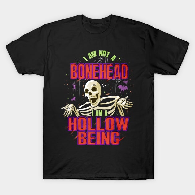 Halloween Not a Bonehead Skeleton T-Shirt by numpdog